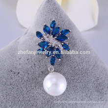 Broche al por mayor de la broche de cristal de zafiro Broche de la perla para las invitaciones de la boda